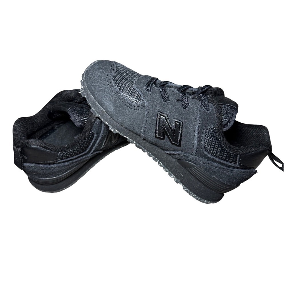 New Balance 574 Classic Toddler Size 7C Black Suede Sneakers